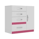 Ver imagem 4 de Cômoda Sapateira Venus Moval Branco com Rosa/Lilas/Azul