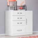 Ver imagem 1 de Cômoda Sapateira Venus Moval Branco com Rosa/Lilas/Azul