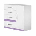 Ver imagem 6 de Cômoda Sapateira Venus Moval Branco com Rosa/Lilas/Azul
