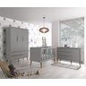 Jogo de Quarto para Bebê Completo 3 Portas Théo New Cinza Fosco com Madeira - MoveisAqui - 1
