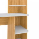 Ver mais imagens de Escrivaninha Mesa Escritório com Estante Link 3 Prateleiras 100% MDF 111,5cm Carvalho e Branco Bege