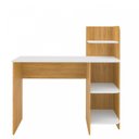Ver imagem 7 de Escrivaninha Mesa Escritório com Estante Link 3 Prateleiras 100% MDF 111,5cm Carvalho e Branco Bege