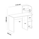Ver imagem 4 de Escrivaninha Mesa Escritório com Estante Link 3 Prateleiras 100% MDF 111,5cm Carvalho e Branco Bege
