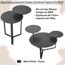 Ver imagem 2 de Kit Mesa Centro e Lateral Chanfrada Pes Metal Preto Nero Artesano