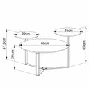 Ver imagem 3 de Kit Mesa Centro e Lateral Chanfrada Pes Metal Preto Nero Artesano