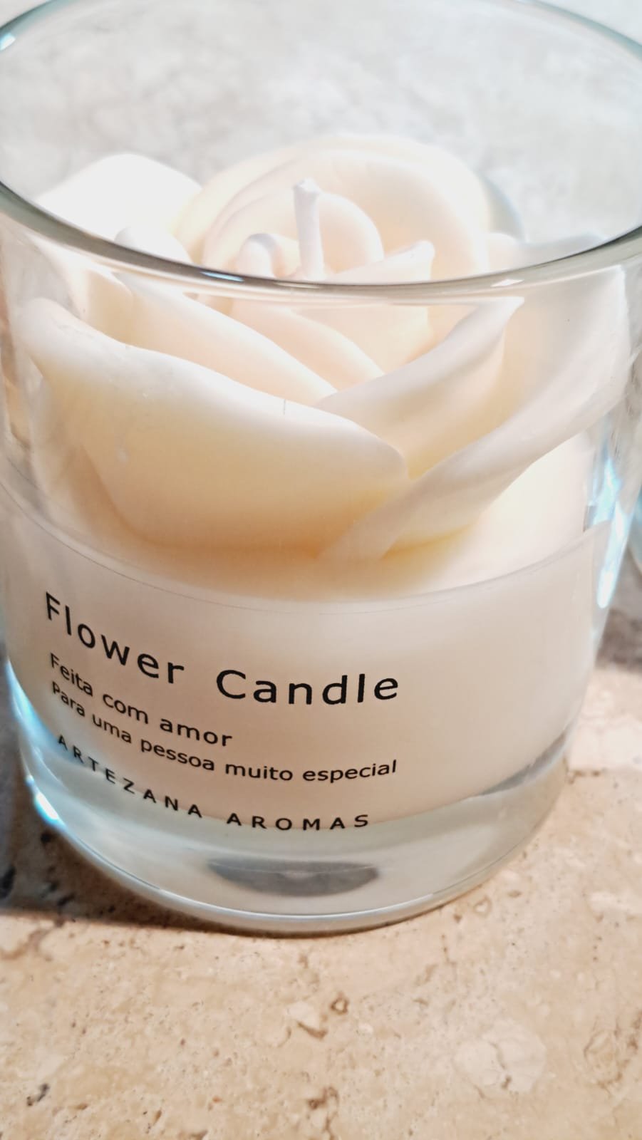 Flower Candle - Rosa Branca com Aroma de Alecrim Artezana Aromas - 2