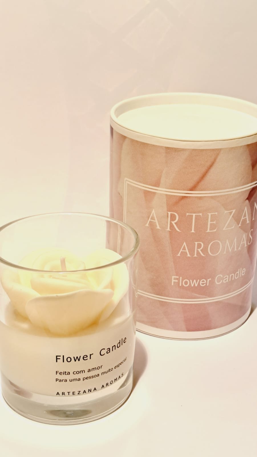 Flower Candle - Rosa Branca com Aroma de Alecrim Artezana Aromas