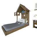 Ver imagem 6 de Conjunto Infantil Cama Banqueta 2 Nicho e Prateleira Bramov Móveis Bege/Carvalho Mel