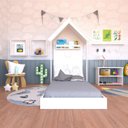 Ver imagem 2 de Conjunto Infantil Cama Banqueta 2 Nicho e Prateleira Bramov Móveis