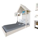 Ver imagem 6 de Conjunto Infantil Cama Banqueta 2 Nicho e Prateleira Bramov Móveis Branco