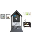 Ver imagem 3 de Conjunto Infantil Cama Banqueta 2 Nicho e Prateleira Bramov Móveis Preto