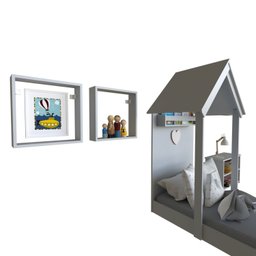 Conjunto Infantil Cama Banqueta 2 Nicho e Prateleira Bramov Móveis - 4