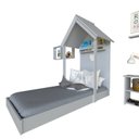 Ver imagem 6 de Conjunto Infantil Cama Banqueta 2 Nicho e Prateleira Bramov Móveis Cinza/Cristal