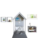 Ver imagem 3 de Conjunto Infantil Cama Banqueta 2 Nicho e Prateleira Bramov Móveis Cinza/Cristal