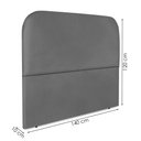 Ver imagem 3 de Cabeceira Casal 140 Cm com Frame Alana Corino Cinza Artte