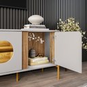 Ver imagem 7 de Painel Maresias e Rack Juquehy Tv 75 Pol 180 Cm Off White Cinamomo Bechara