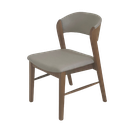 Ver imagem 2 de Cadeira Encosto em Madeira Estofado Linho Areia. Cor Natural