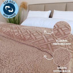 Coberdrom Edredom Manta Casal Aveludado com Sherpa Soft Dupla Face - Bf Colchões - 3