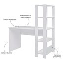 Ver imagem 5 de Escrivaninha Mesa Escritório com Estante Match 4 Prateleiras 120cm Branco
