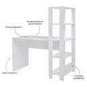 Ver imagem 5 de Escrivaninha Mesa Escritório com Estante 4 Prateleiras 120cm Match