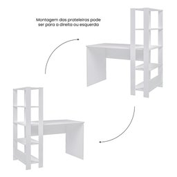 Escrivaninha com Estante 4 Prateleiras 120cm Match - 6