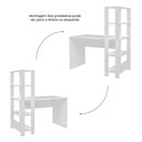 Ver imagem 6 de Escrivaninha Mesa Escritório com Estante 4 Prateleiras 120cm Match