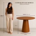 Ver imagem 5 de Conjunto Sala de Jantar Moderno Estofado 6 Cadeiras Courino Carina Mesa Redonda Austrália 140cm