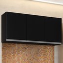 Ver imagem 2 de Armário Aéreo 120cm 3 Portas Virgínia Preto - Lumil Móveis