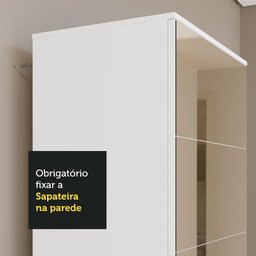 Sapateira Madesa Isis 1 Porta com Espelho - Branco - 9