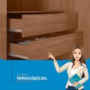 Ver imagem 7 de Guarda Roupa Casal Ripado 6 Portas Buriti Jatobá Acetinado - Santos Andirá