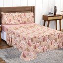 Ver imagem 1 de Jogo de Lençol Casal King 4 Peças 100% Algodão Floral Rosê