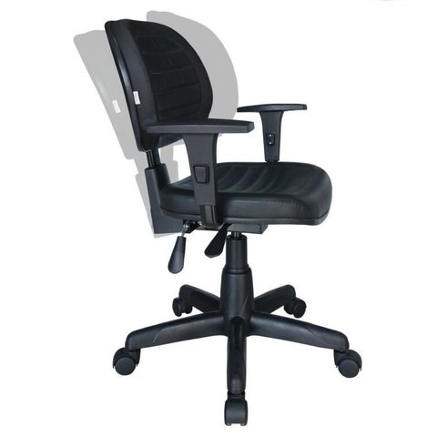 Cadeira Executiva Back System Costurada com Braços Reguláveis Cor Preta