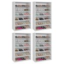 Ver imagem 1 de Kit 04 Armários Multiuso Sapateira Laís 5 Prateleiras Branco - Desk Design
