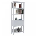 Ver imagem 3 de Estante de Livros Industrial 63CMX166CM 4 Prateleiras 1 Porta Match Branco