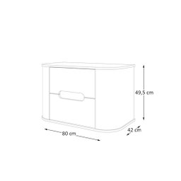 Gabinete Eleonora 80cm Suspenso - Fabribam Catedral/branco - 5