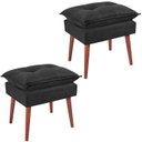 Ver imagem 1 de Kit 2 Puff Puf Opall Pes Palito 55x40cm Suede Preto MPassos