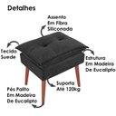 Ver imagem 3 de Kit 2 Puff Puf Opall Pes Palito 55x40cm Suede Preto MPassos