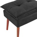 Ver imagem 5 de Kit 2 Puff Puf Opall Pes Palito 55x40cm Suede Preto MPassos