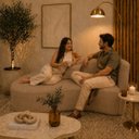 Ver imagem 2 de Sofá Divã Orgânico Charlotte Sala 180cm Bouclé Cappuccino