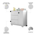 Ver imagem 5 de Guarda Roupa Infantil 4 Portas Cômoda 3 Gavetas Duda Branco - Phoenix