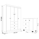 Ver imagem 4 de Guarda Roupa Infantil 4 Portas Cômoda 3 Gavetas Duda Branco - Phoenix