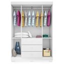 Ver imagem 6 de Guarda Roupa Infantil 4 Portas Cômoda 3 Gavetas Duda Branco - Phoenix
