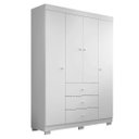 Ver mais imagens de Guarda Roupa Infantil 4 Portas Cômoda 3 Gavetas Duda Branco - Phoenix