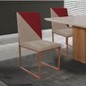 Kit 10 Cadeira Office Bronze Sintético Bege E Vermelho - 3