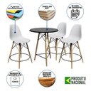 Ver imagem 6 de Conjunto Mesa Bistrô Eames Eiffel Preta com 3 Banquetas Brancas de Madeira - Cor: Preto