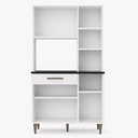 Ver imagem 2 de Cozinha Compacta Armário Carol 90cm 5 Portas 1 Gaveta MDP Pintura UV Pés Reguláveis - Branco
