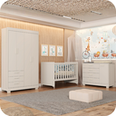 Ver imagem 3 de Quarto de Bebê Guarda Roupa Zaki + Cômoda Infantil 1 Porta e 4 Gavetas Areia Fosco
