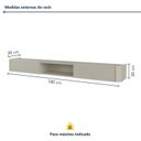 Ver imagem 3 de Rack Suspenso Oslo para TV até 75 Polegadas com LED e 2 Gavetas Off White