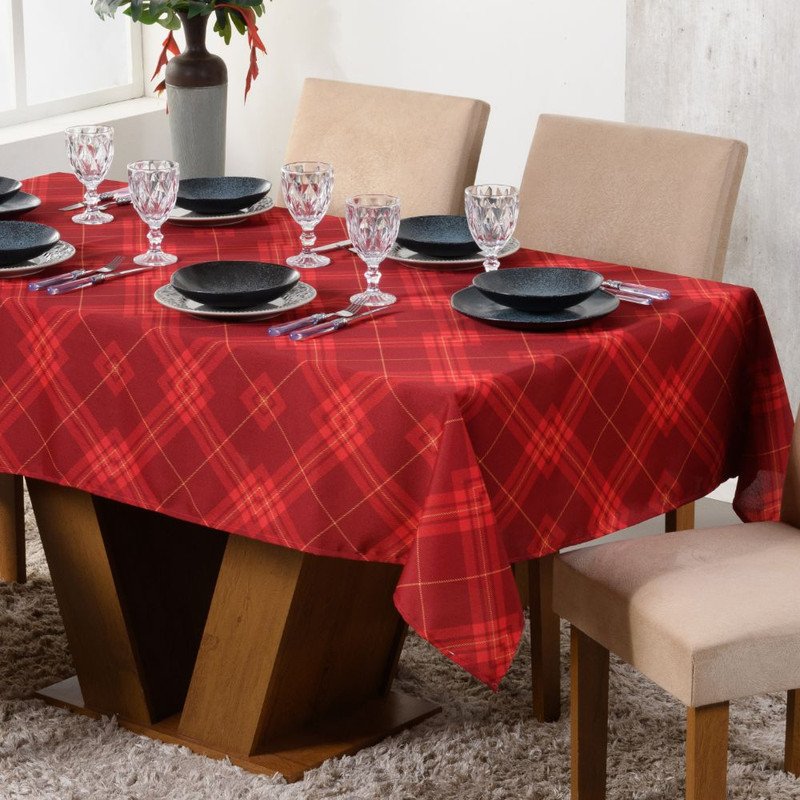 Toalha De Mesa Retangular Xadrez Impermeável À Prova De Óleo / Toalha De  Mesa Lavável Para Decoração De Natal