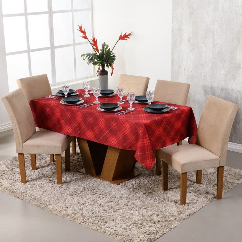 Toalha De Mesa Retangular Xadrez Impermeável À Prova De Óleo / Toalha De  Mesa Lavável Para Decoração De Natal